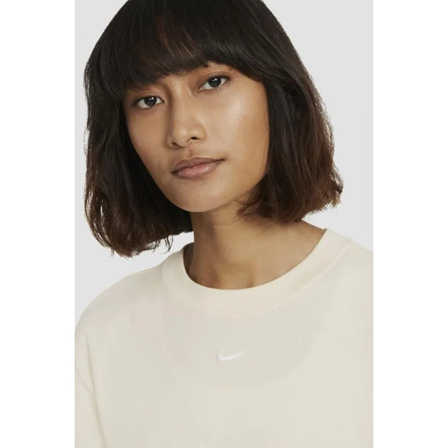Платье-футболка с длинным рукавом с принтом Sportswear Organic Cotton Short Sleeve Dress Nike, Кремовый — фото 4