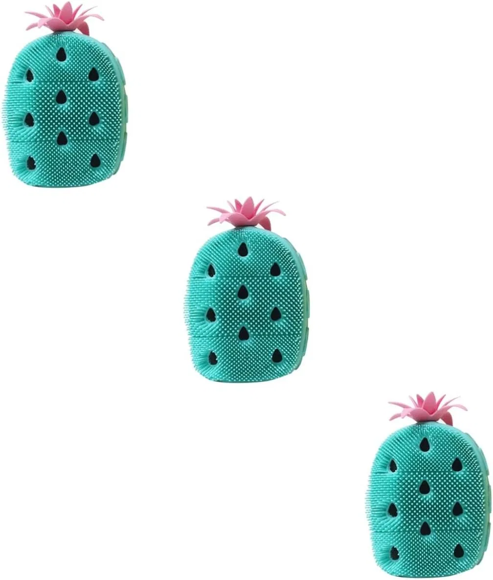 Силиконовая мочалка для тела, Amosfun, набор 3 шт, 11x8.5 см, Green