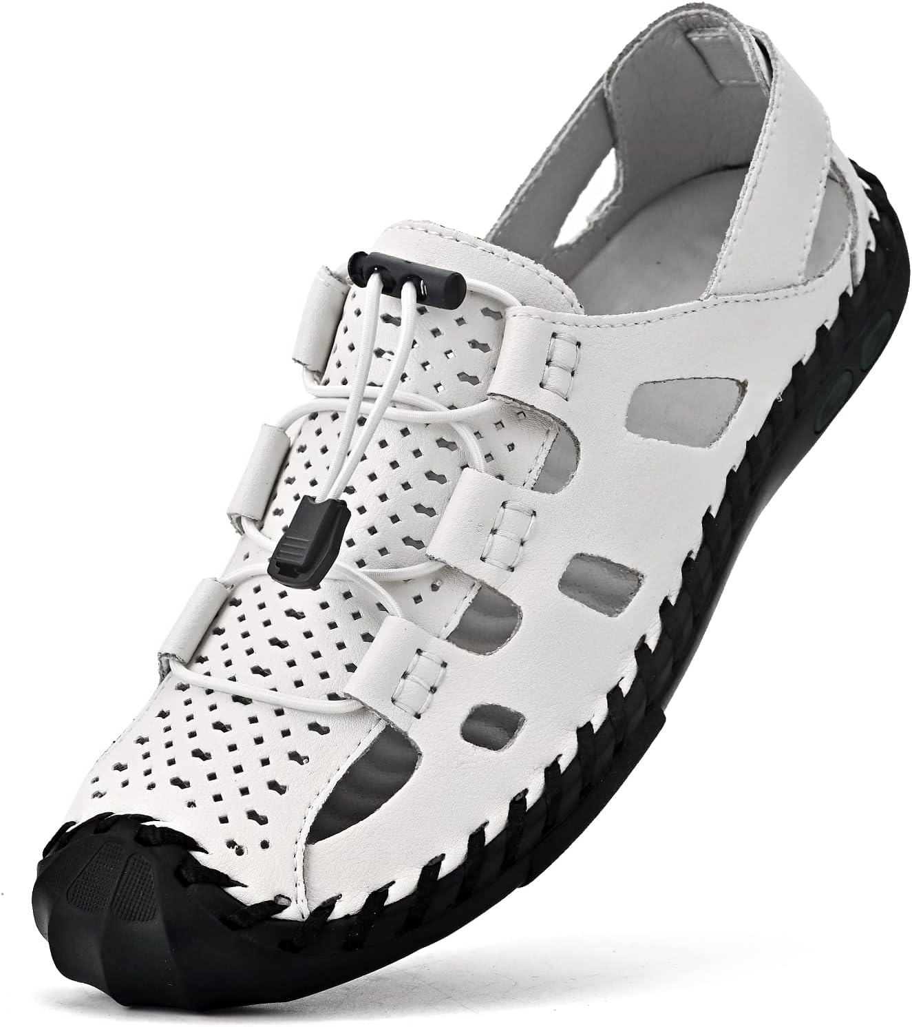 

Сандалии, мужские тапочки, шлепанцы для мужчин, закрытый носок, летняя обувь, кожаные, дышащие, для улицы, повседневная обувь, пляж, спорт, походы, работа, мужские, коричневые, черные, широкие, больших размеров Dzujy