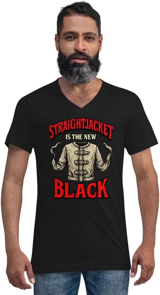 Футболка с V-образным вырезом Straightjacket is The New Black, Black