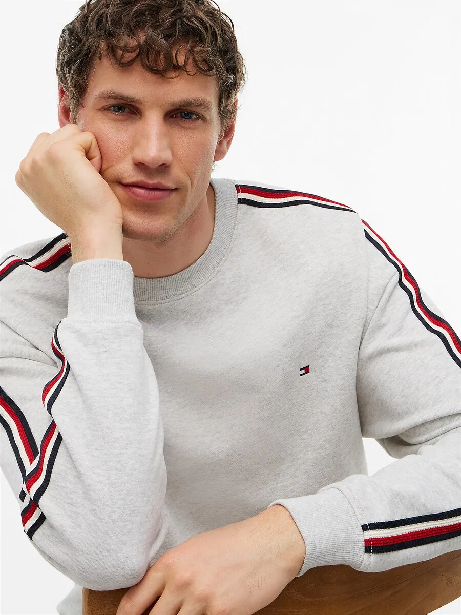 Толстовка TOMMY HILFIGER серого цвета с пятнистым рисунком — фото 3