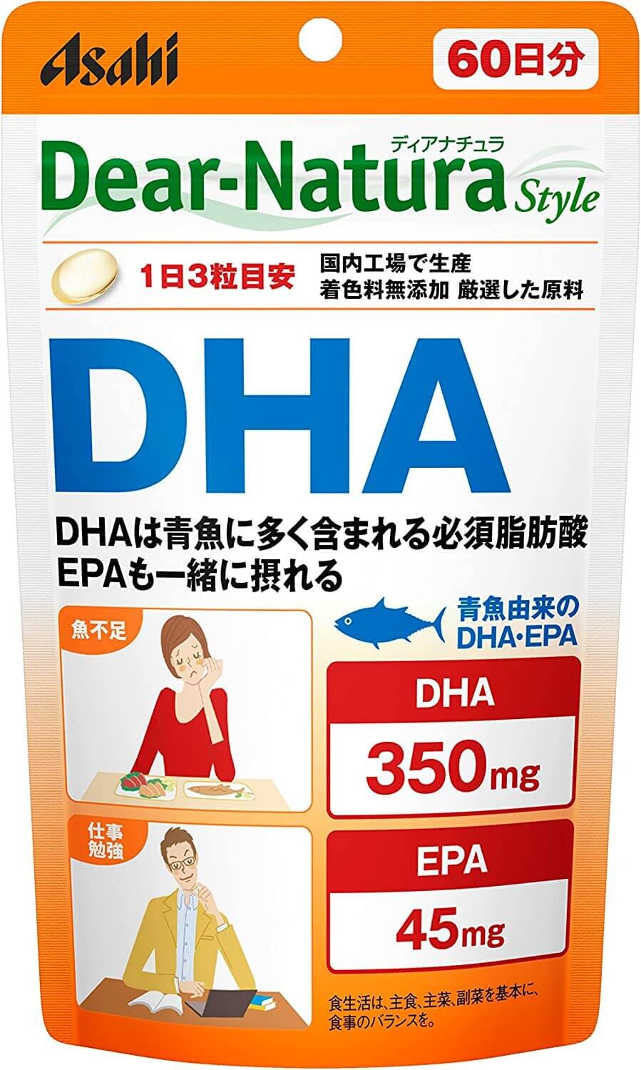 

Добавка Asahi Dear Natura Style DHA x EPA, 180 капсул