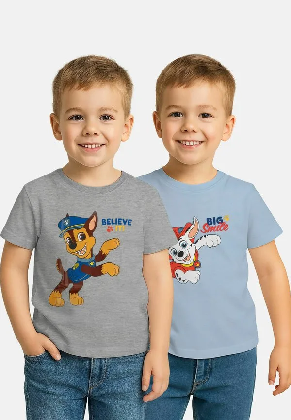 Футболка 2er pack paw patrol oberteil shirt футболка с принтом kurzärmlig Paw Patrol, Blau/Grau