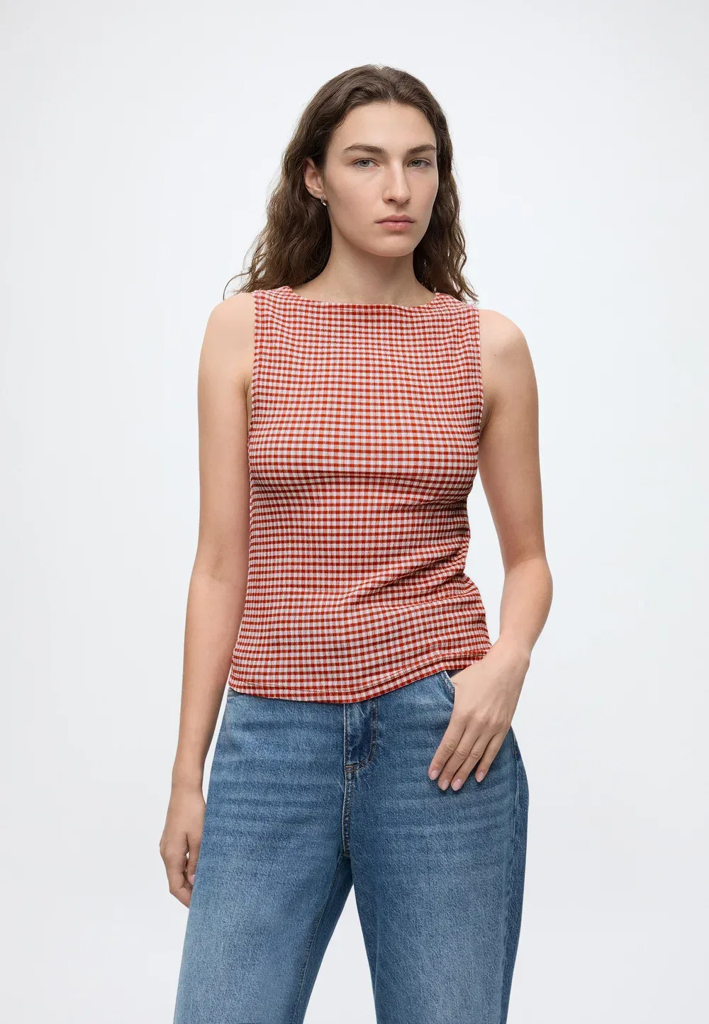 Блузка с вырезом-лодочкой Gap, Red
