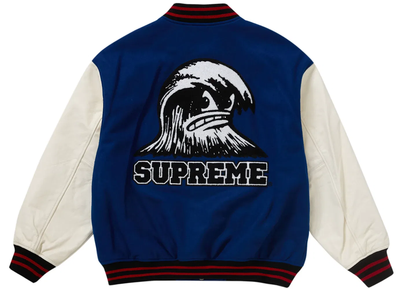 Мужская куртка-бомбер с волновым принтом Supreme, Blue
