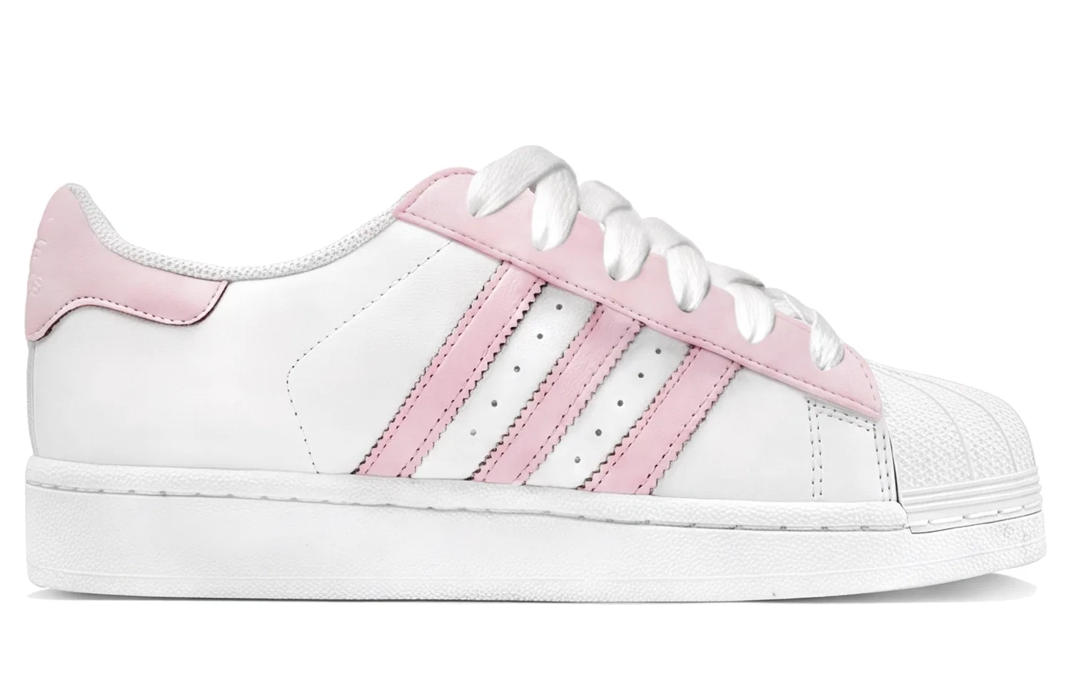 Детские кроссовки для скейтбординга с кастомным дизайном Adidas Originals Superstar 2, Cherry Blossom Pink-Peach Heartbeat Limited Edition — фото 4