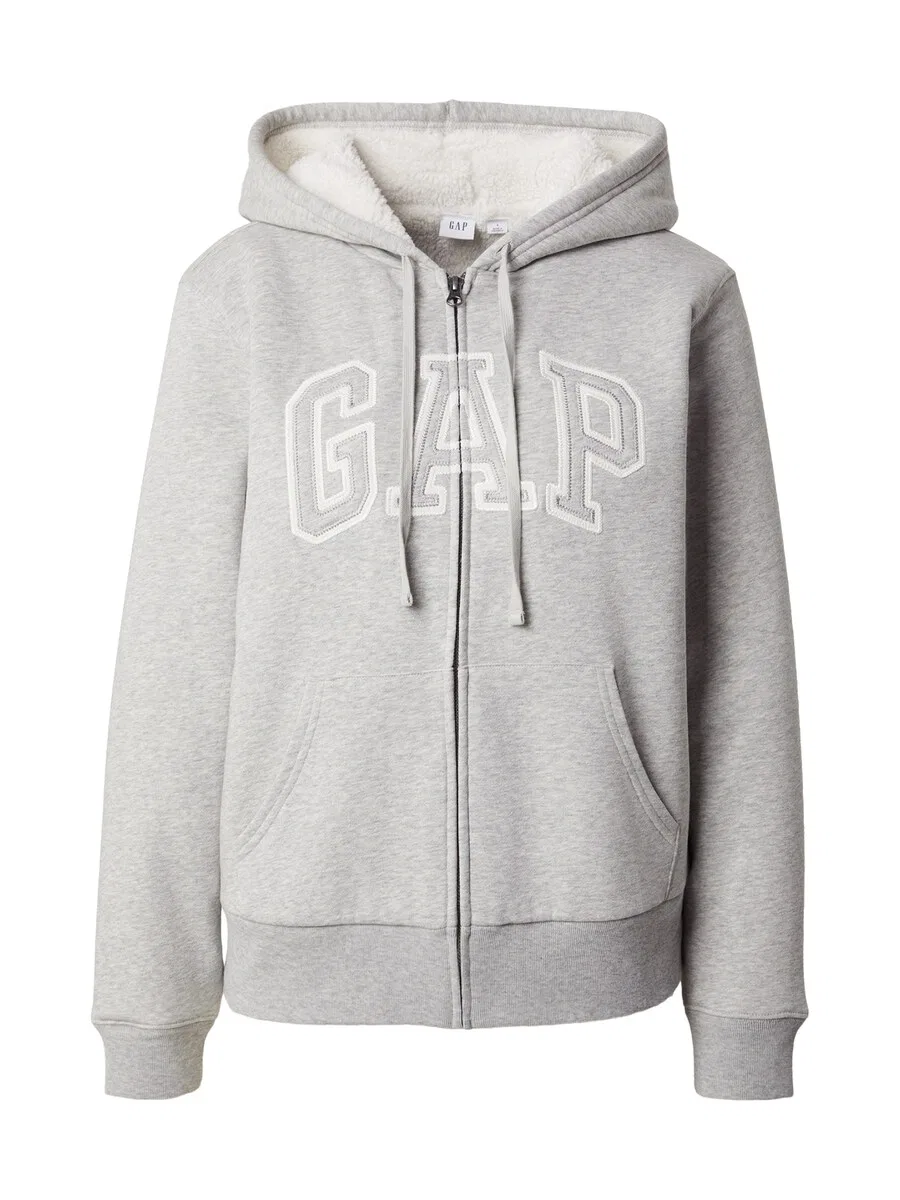 Худи на молнии GAP 'V-FRANCHISE HERITAGE' светло-серого цвета