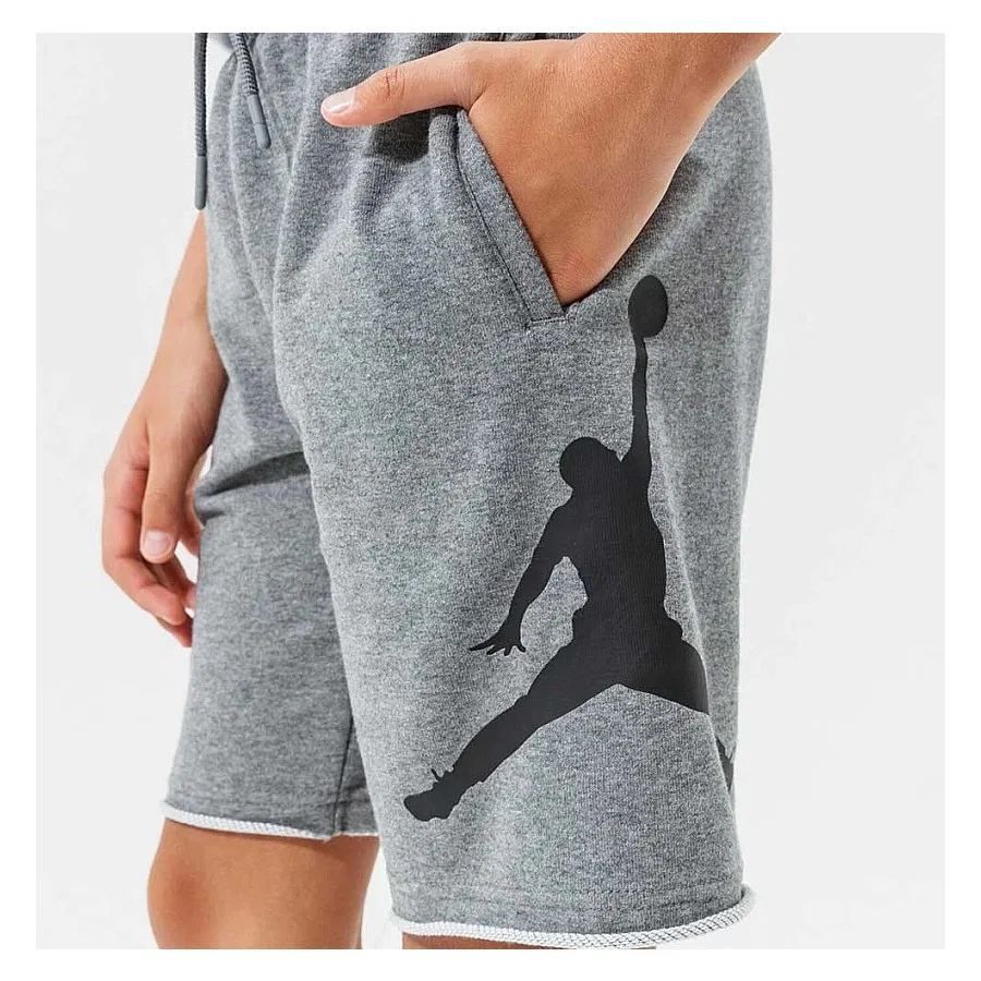 Детские спортивные шорты из футера с принтом Jordan Jumpman Nike, Серый — фото 3