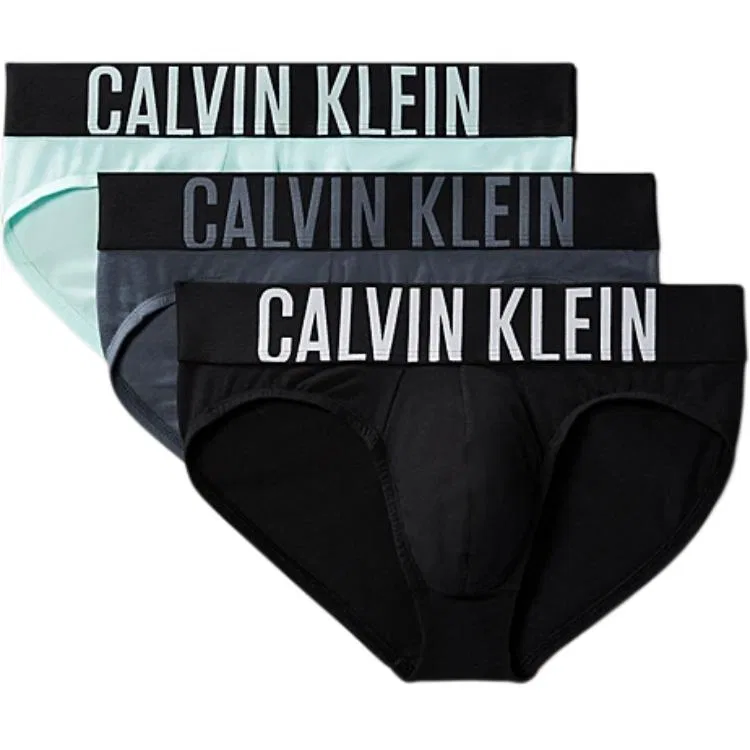Мужские трусы-слипы с набором из 3 штук Calvin Klein, Black Blue Gray Light Blue