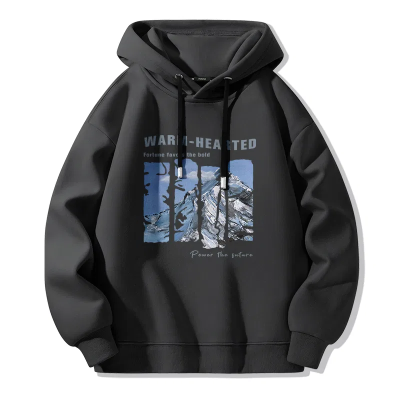 Детский свитшот утепленный Miniso, Dark Gray (Frozen Snow Mountains)