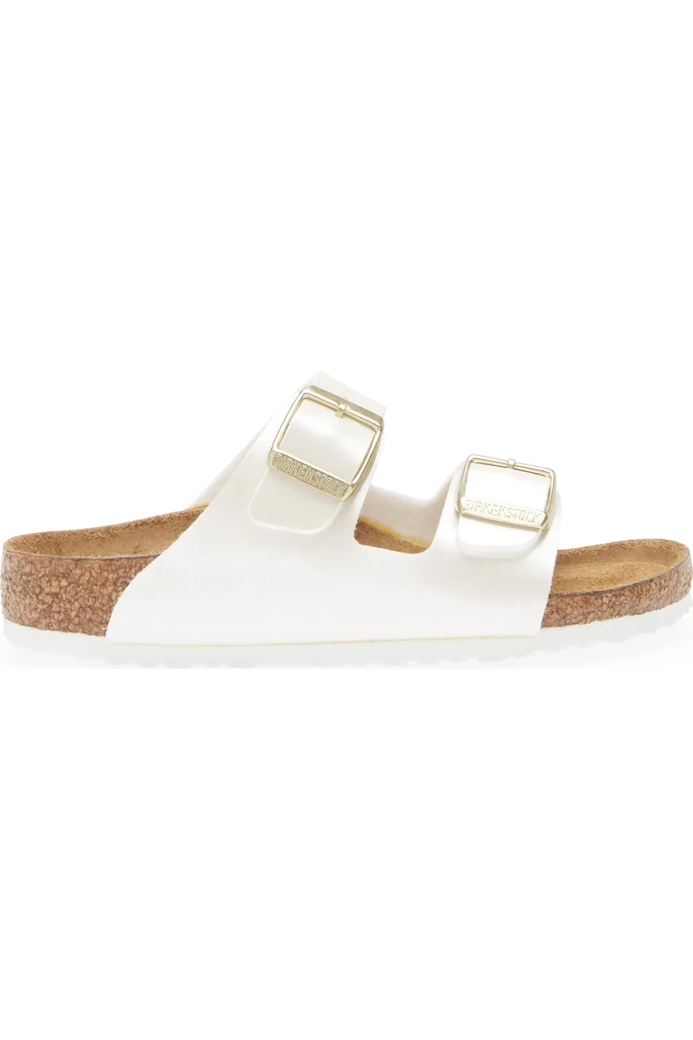 Детские сандалии-слайды на контурной стельке Arizona Birkenstock, белый — фото 3
