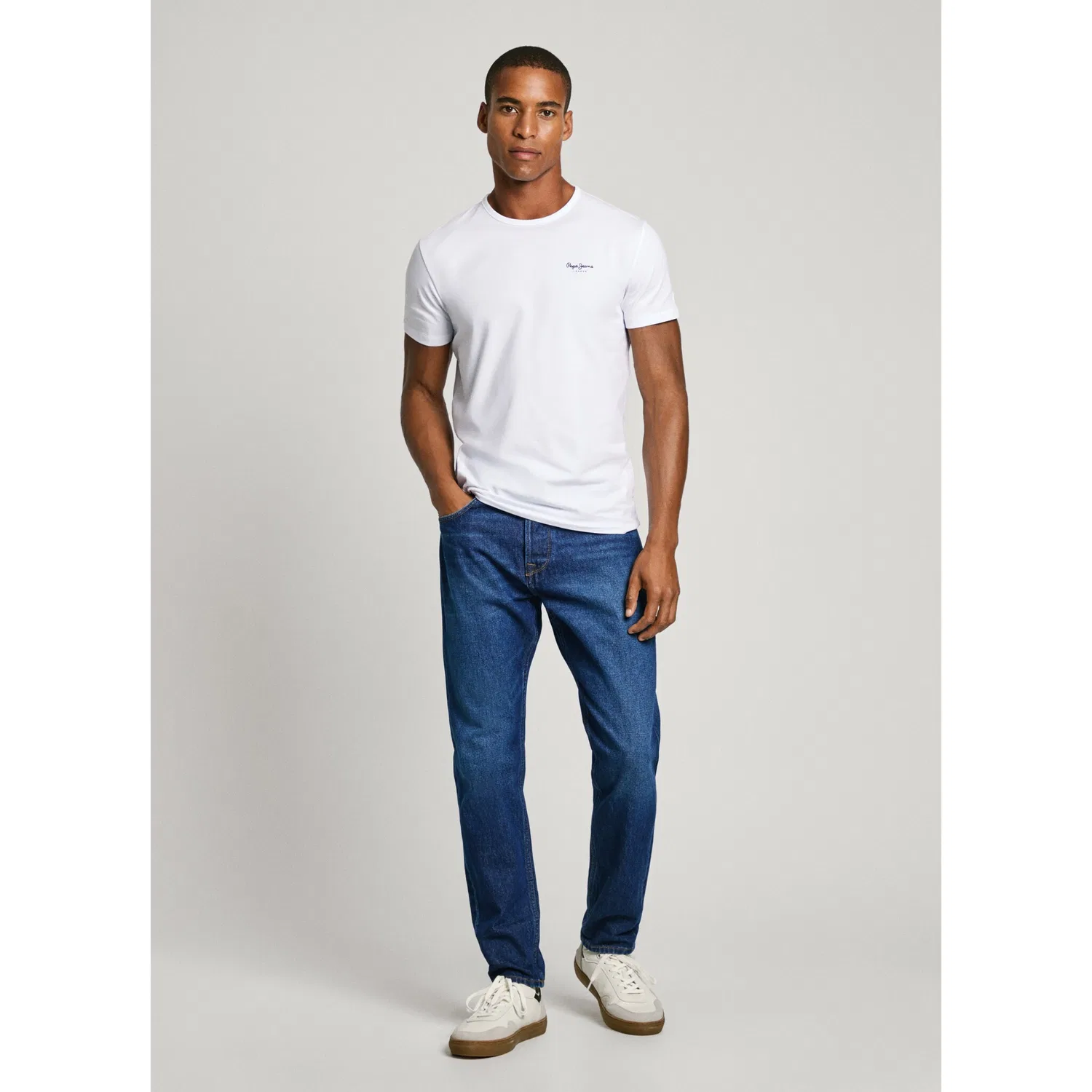 Детская хлопковая трикотажная шоу-рубашка с логотипом Pepe Jeans, White — фото 4