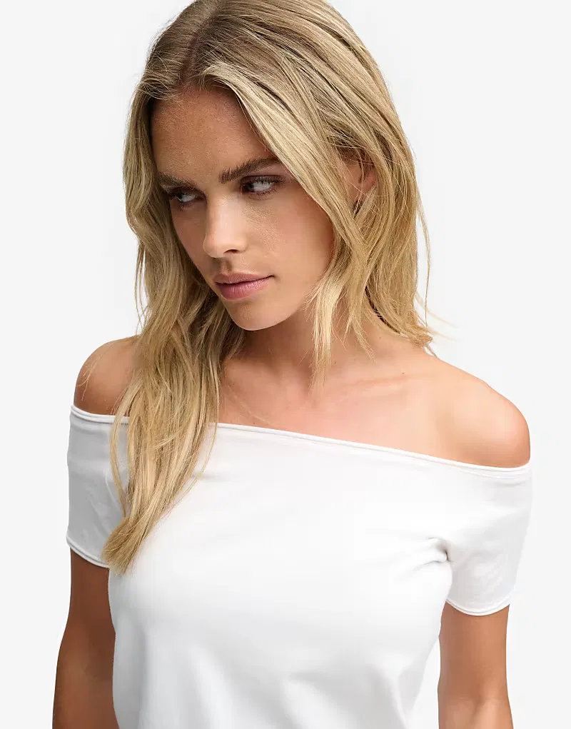 Топ Superdry Bardot с коротким рукавом и открытыми плечами, оптический — фото 3