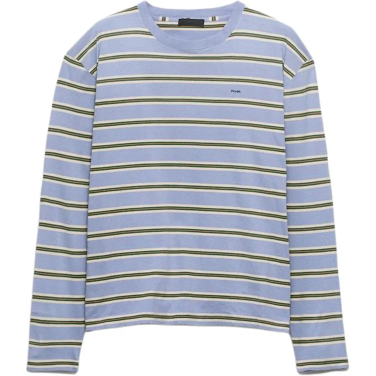 Футболка с круглым вырезом, Crew Neck, Prada, Blue Purple
