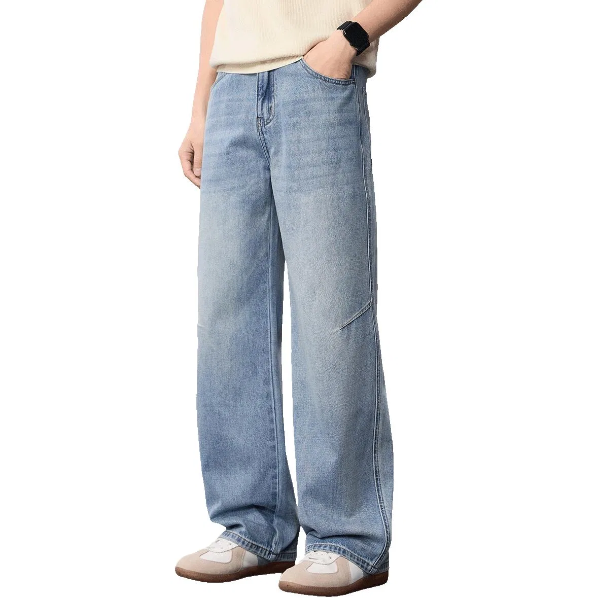 Детские джинсы прямого кроя Simple Versatile Straight Leg Pants Tonlion, Light Blue