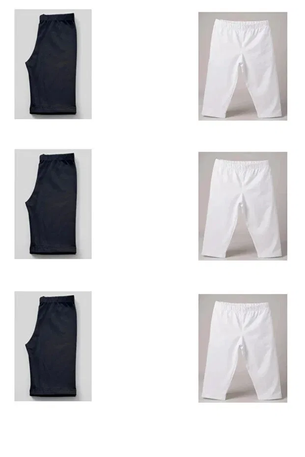 Детские леггинсы для девочек хлопковые 6-комплект Dondeza, White-Black