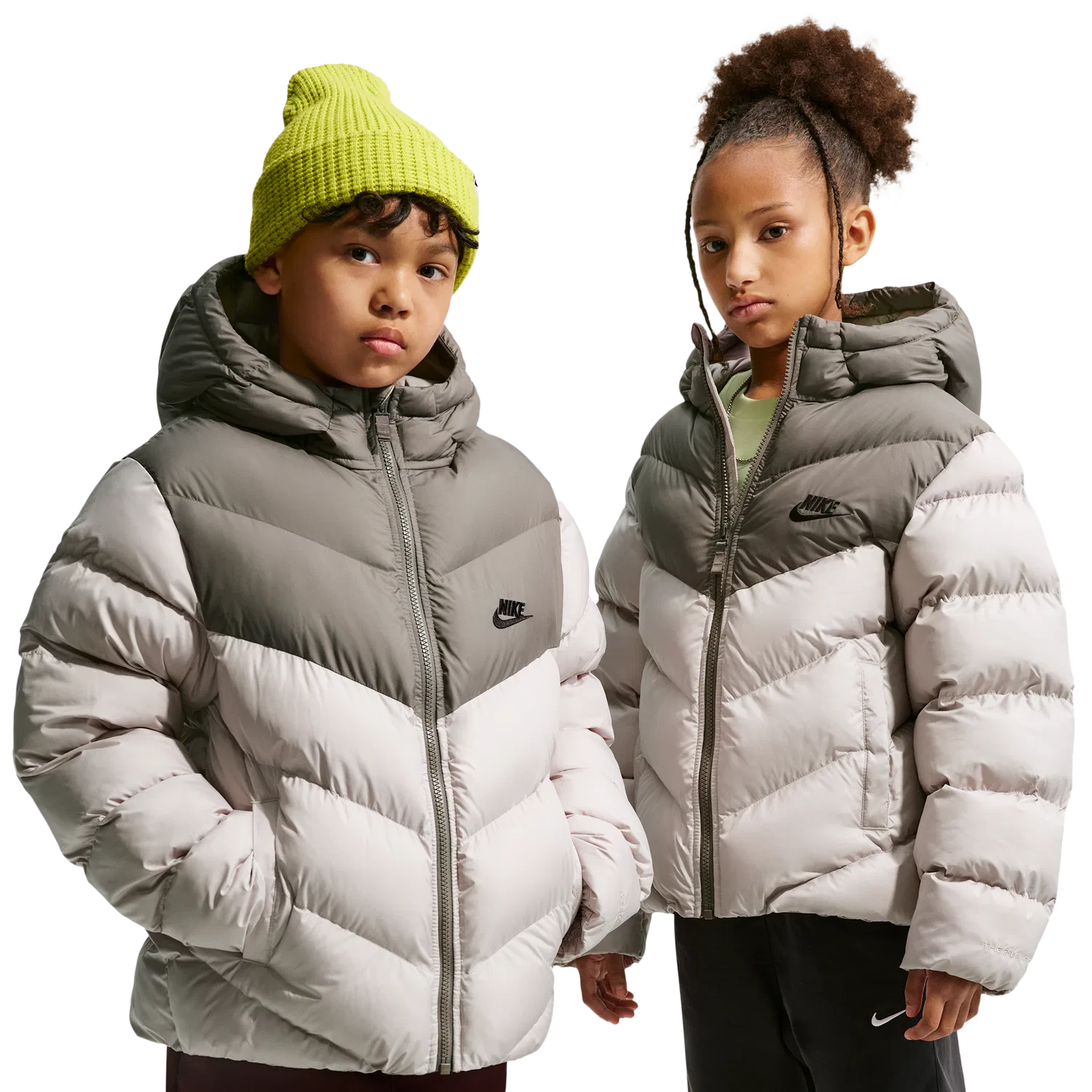 Детская куртка-пуховик для мальчиков с принтом Nike ADP Colorblock Puffer Jacket Nike, Cave Stone Moon Particle Black — фото 4