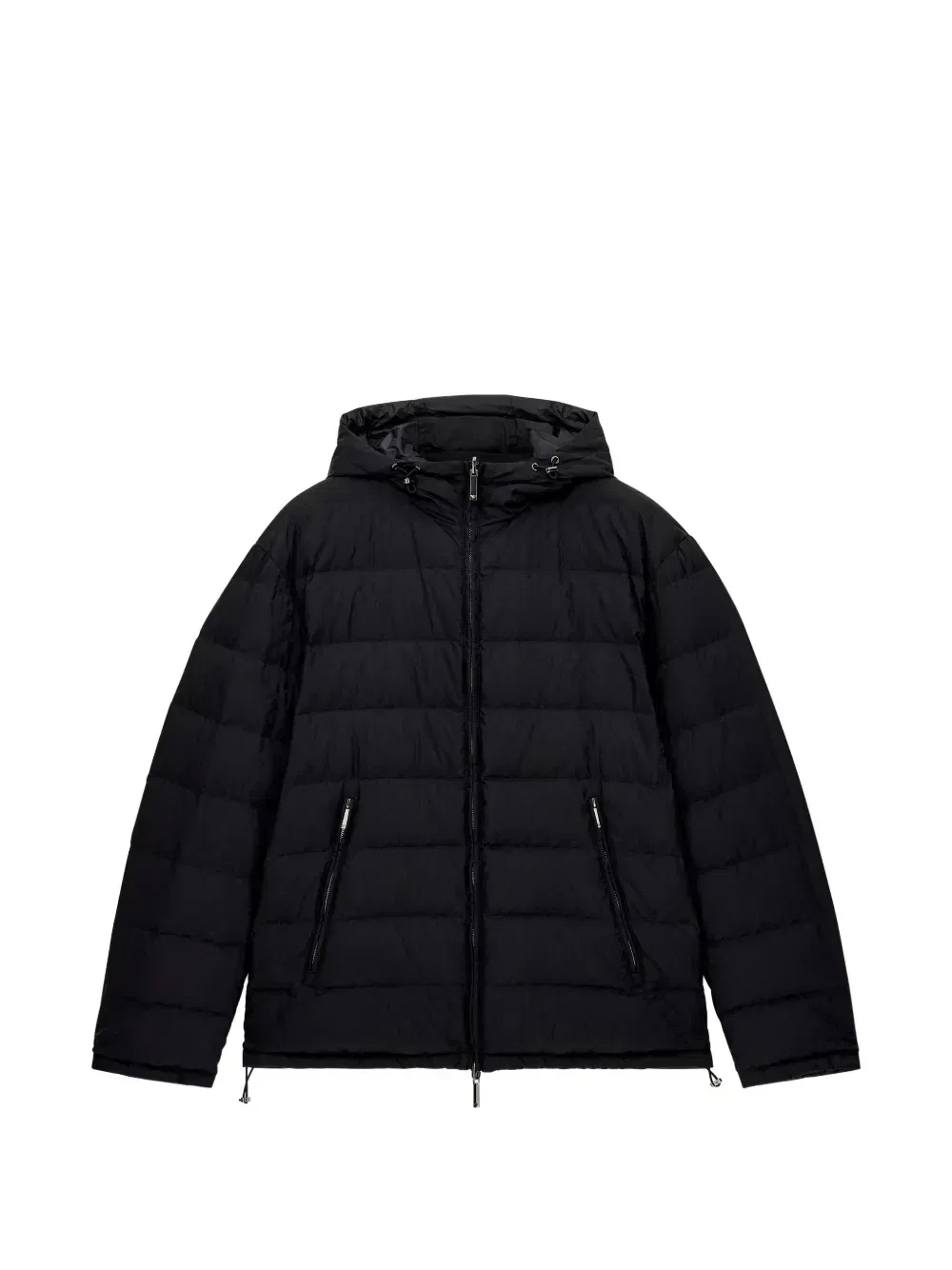 Пуховик на молнии EMPORIO ARMANI, черный