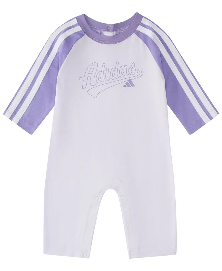 Детский комбинезон с длинным рукавом, хлопковый, с принтом adidas, Pastel Purple