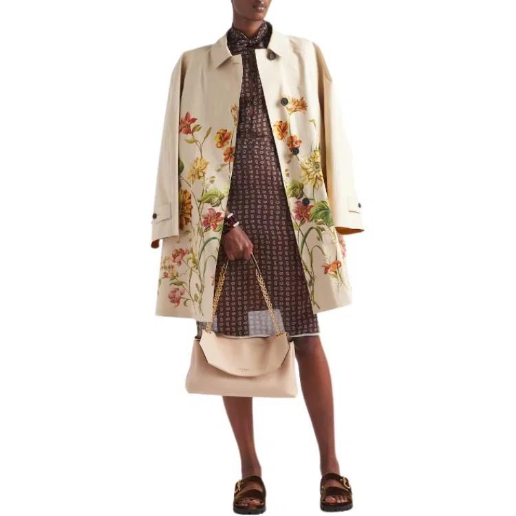 Женская юбка миди с принтом пейсли Paisley-print Silk PRADA, Light Umber — фото 3