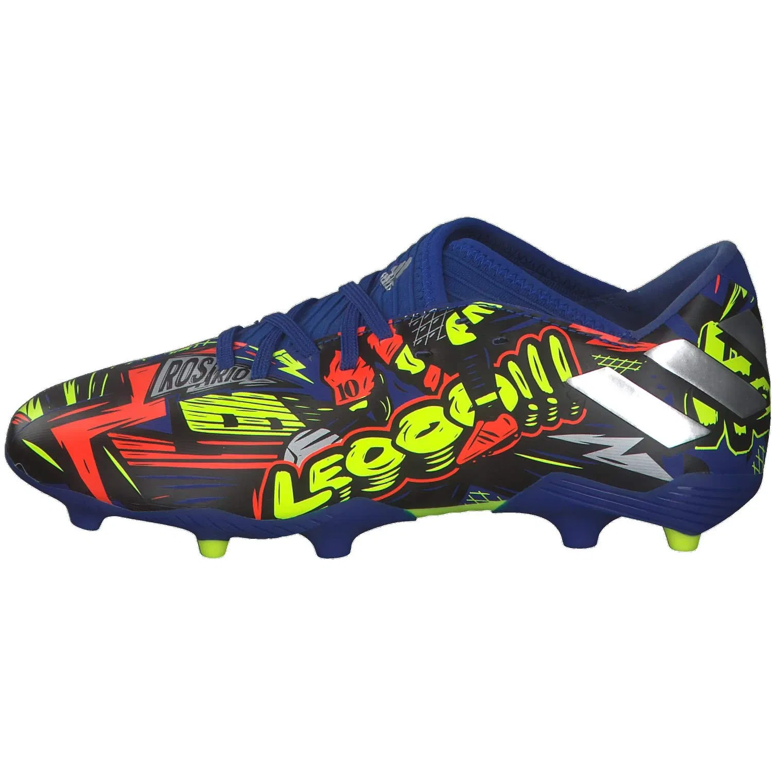 Детские бутсы для мальчиков с длинным рукавом Nemeziz Messi 19.3 Fg J Adidas, Team Royal Blue Silver Met Solar Yellow — фото 2