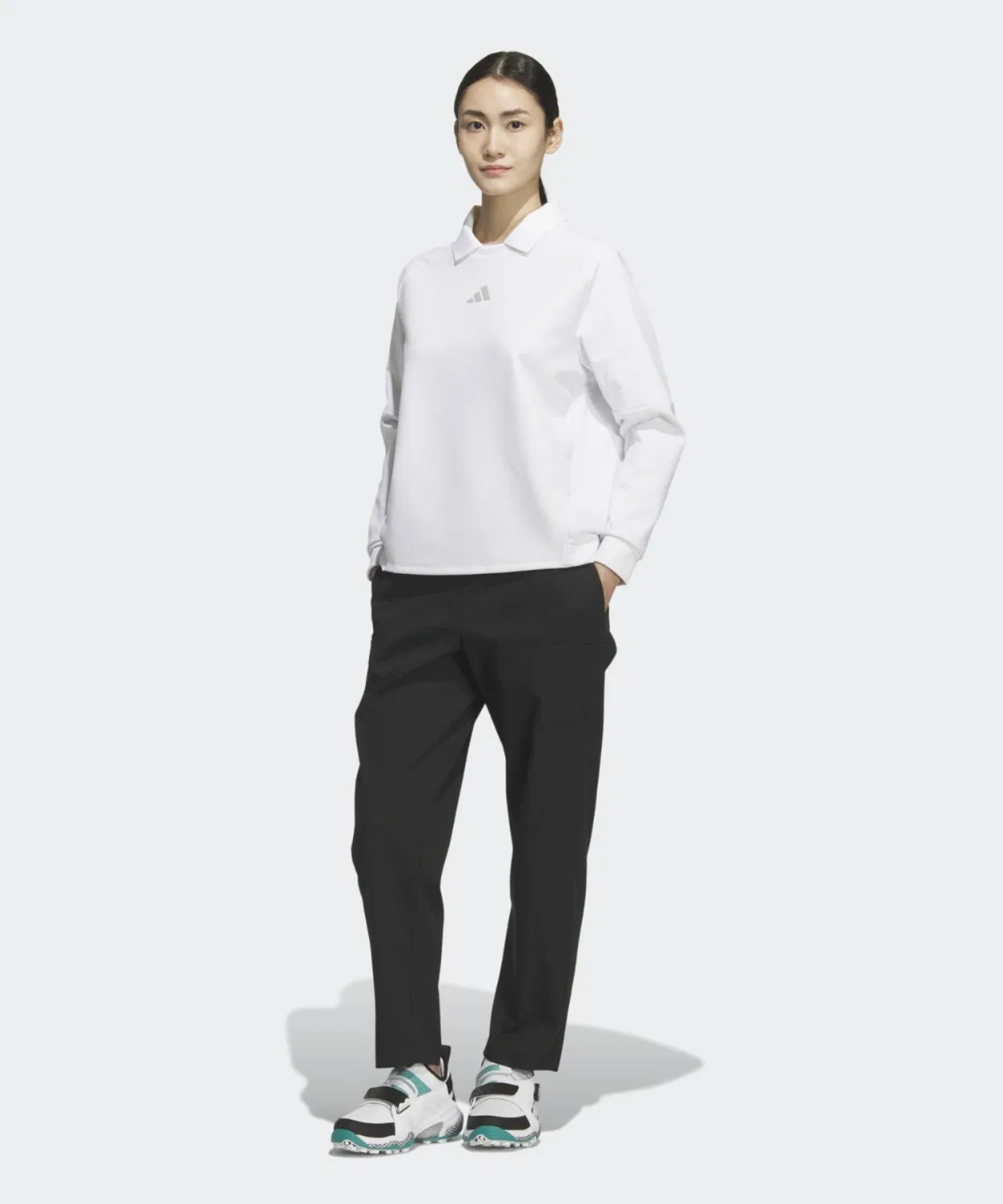 Женские спортивные брюки с утягивающим эффектом Beyond the Course EX Stretch Twill Weave Ankle Cargo Pants Adidas, Black — фото 4