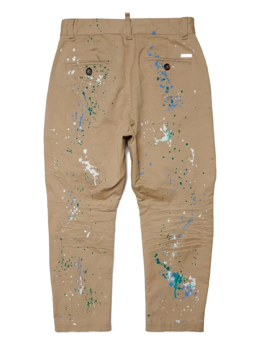 Брюки чинос с эффектом разбрызганной краски Dsquared2 Kids, бежевый — фото 2