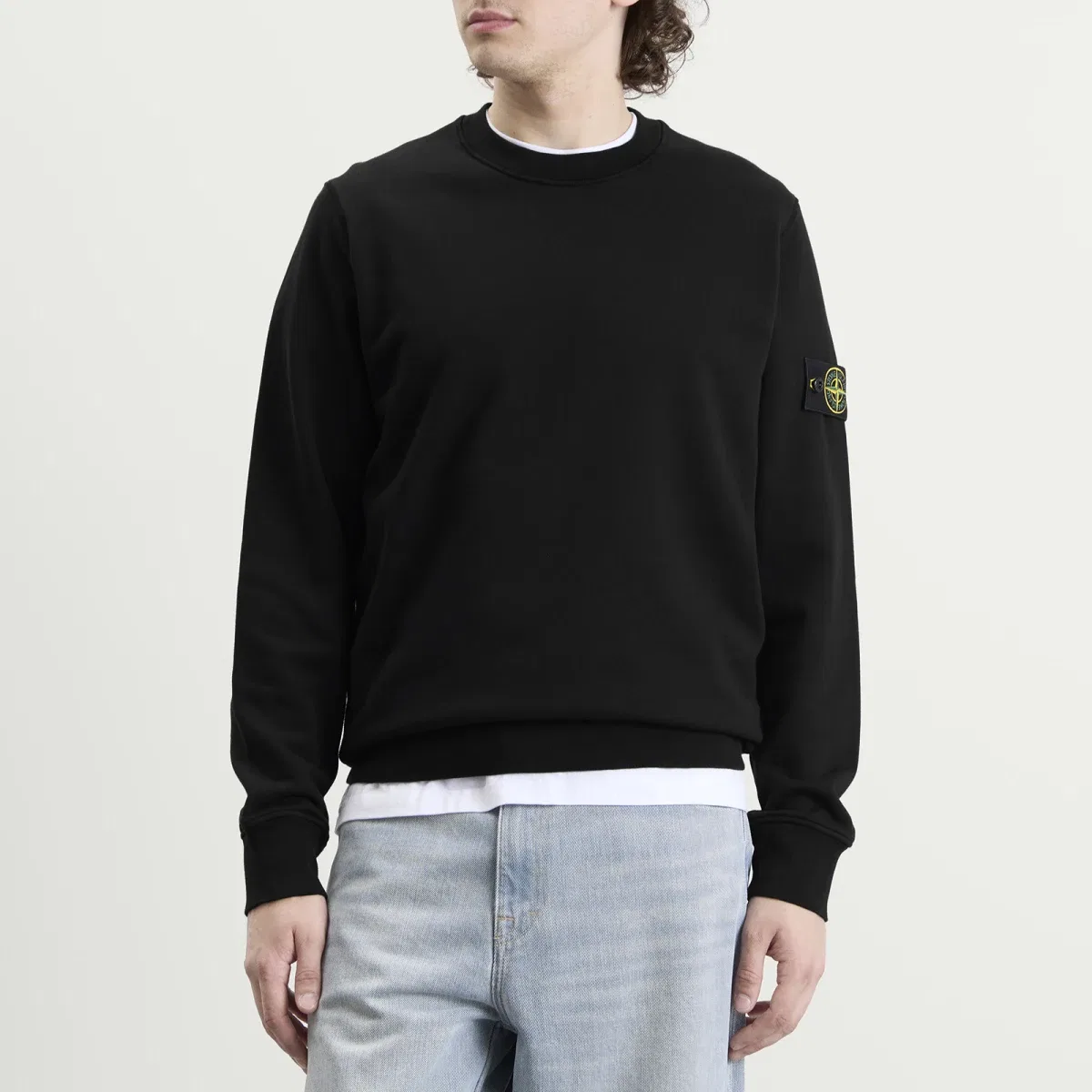 Свитшот из органического хлопка с отстегивающимся бейджем Stone Island, Black — фото 2