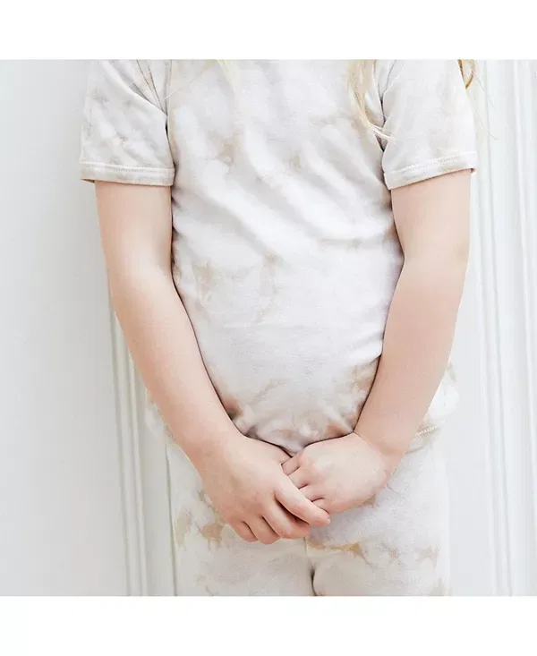 Детский комплект из футера с принтом Tie Dye PaigeLauren, Taupe Crystal — фото 2