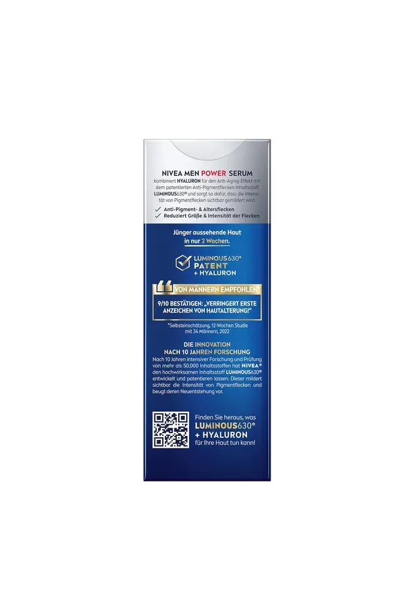 Набор сыворотка и крем 2в1 Anti-age 2in1 power serum 30ml + 24h feuchtigkeitscreme 50ml lsf30 Nivea Men 80 мл — фото 3