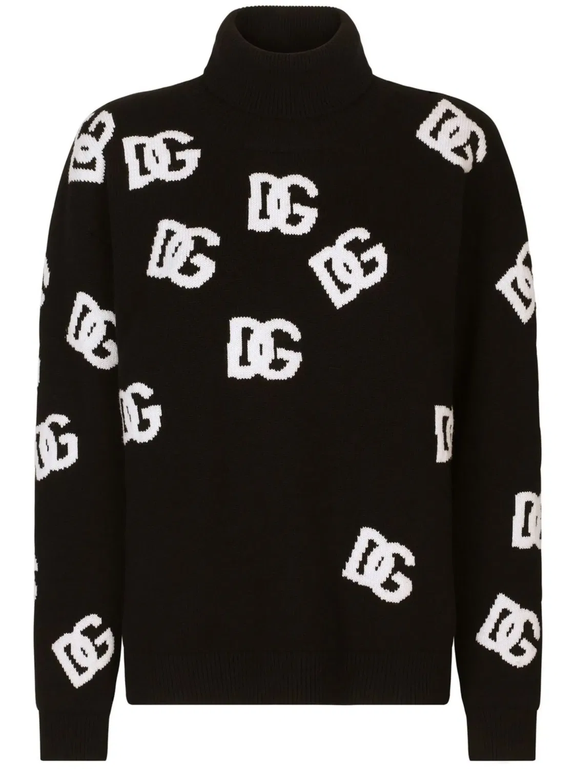 Dolce & Gabbana Джемпер с логотипом, 100% шерсть, черный
