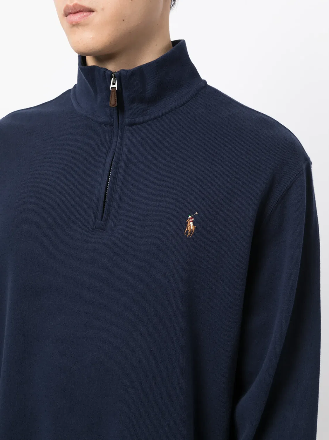 Синий Поло С Высоким Воротником Polo Ralph Lauren, темно-синий — фото 4