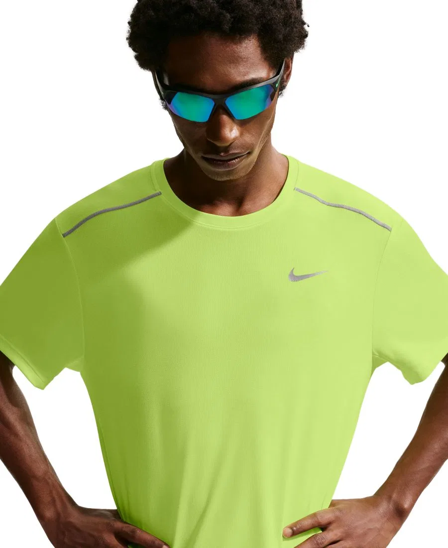 Беговая футболка Dri-FIT с круглым вырезом Miler Nike, Volt Ice Barely Volt Reflective Silver — фото 3