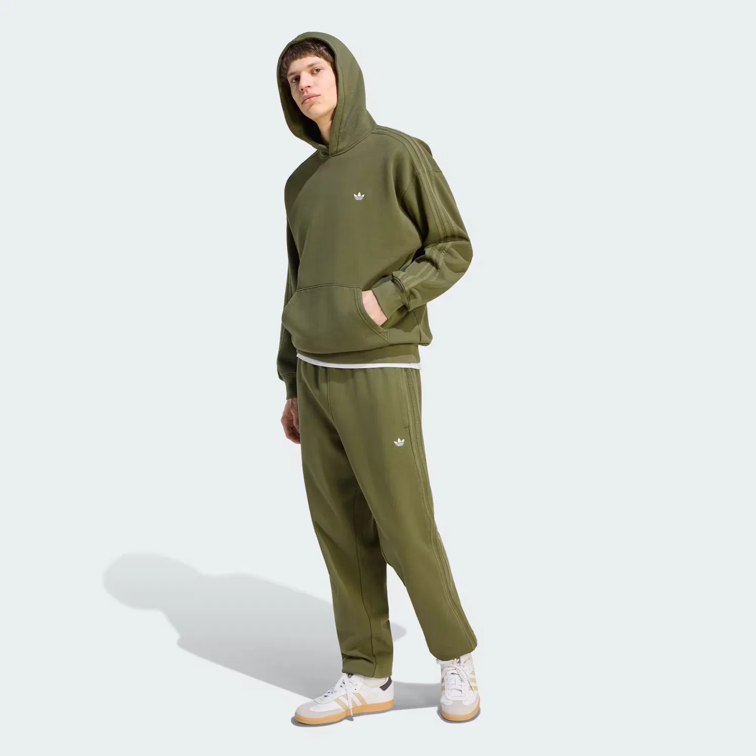 Мужское худи свободного кроя Trefoil Essentials Washed Adidas Originals, Night Cargo — фото 3