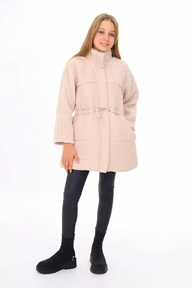 Детское пальто для девочек плюшевое Design Hc Kids Wear, Beige