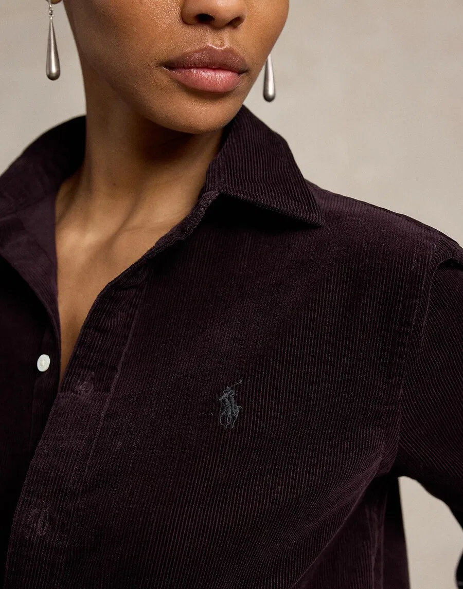 Блузка Polo Ralph Lauren '14 WALE' цвета карминно-красный — фото 3