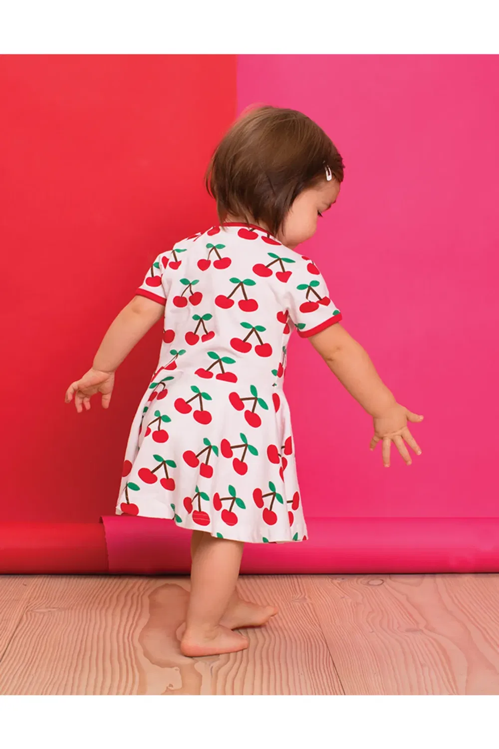Детское платье-трапеция с принтом Cherry Print Toby Tiger, Multi