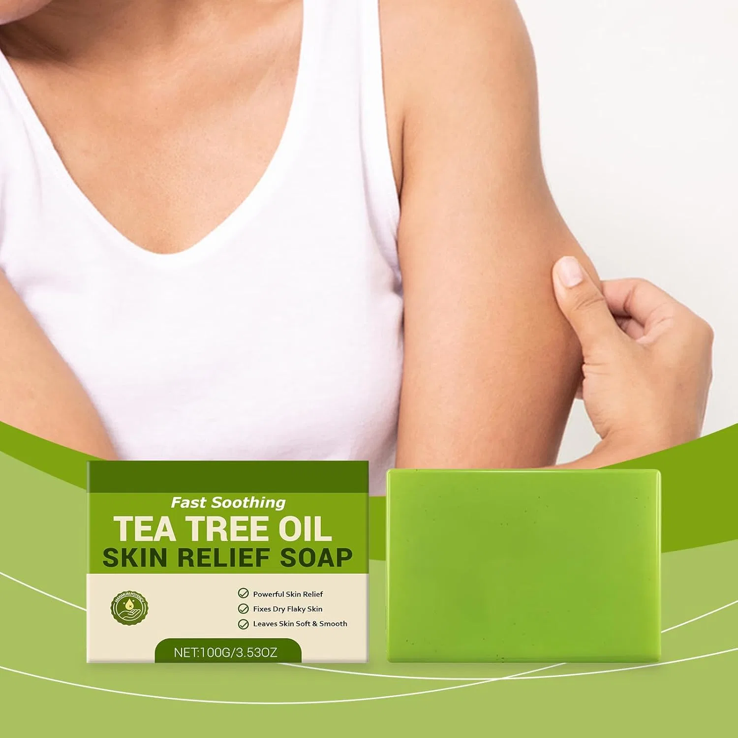 Мыло Tea Tree Oil Skin Relief Soap, Raevior, 5 шт, 100 г — фото 2