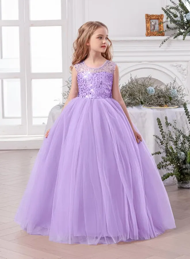 Платье-трапеция без рукавов макси Take Two, лавандовый — фото 3