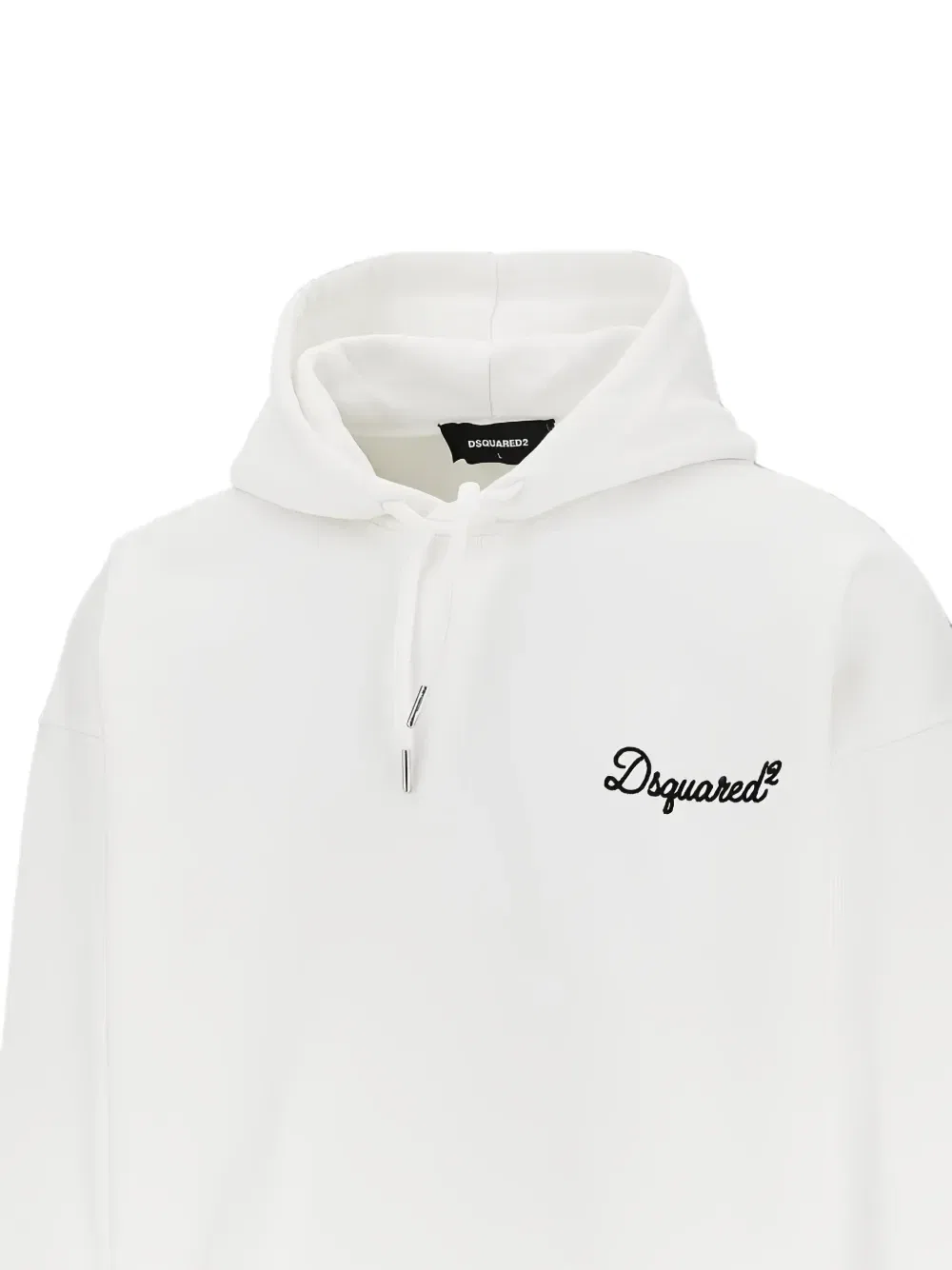 Толстовка с капюшоном, вышитым логотипом и шнурком Dsquared2, белый — фото 2