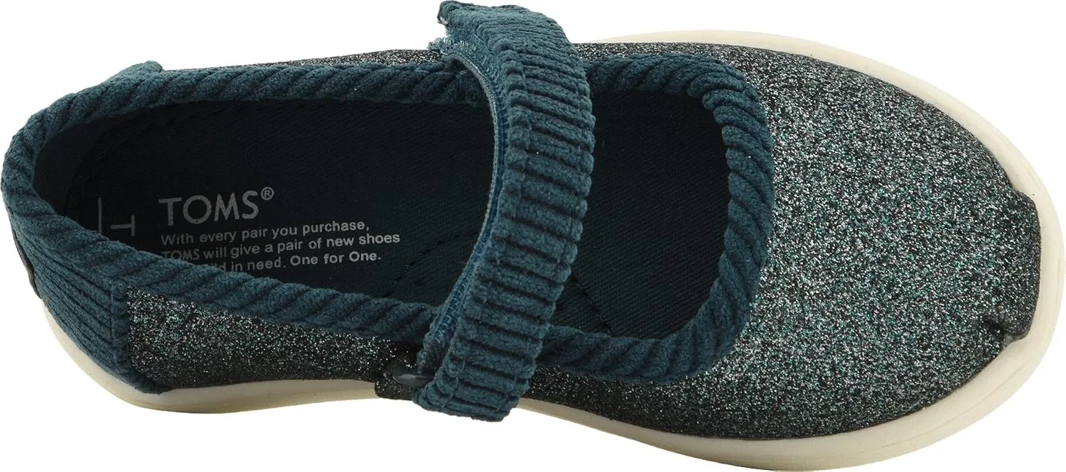 Детские туфли Мэри Джейн для девочек Tiny TOMS, Atlantic Iridescent Glimmer/Corduroy — фото 2