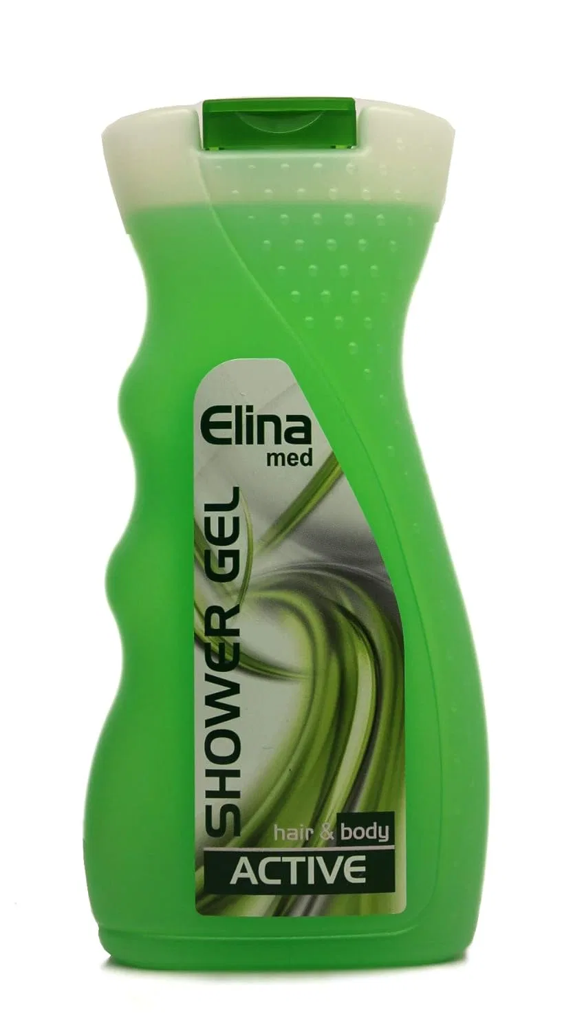 Гель для душа Active Hair & Body elina, 300 мл, Белый