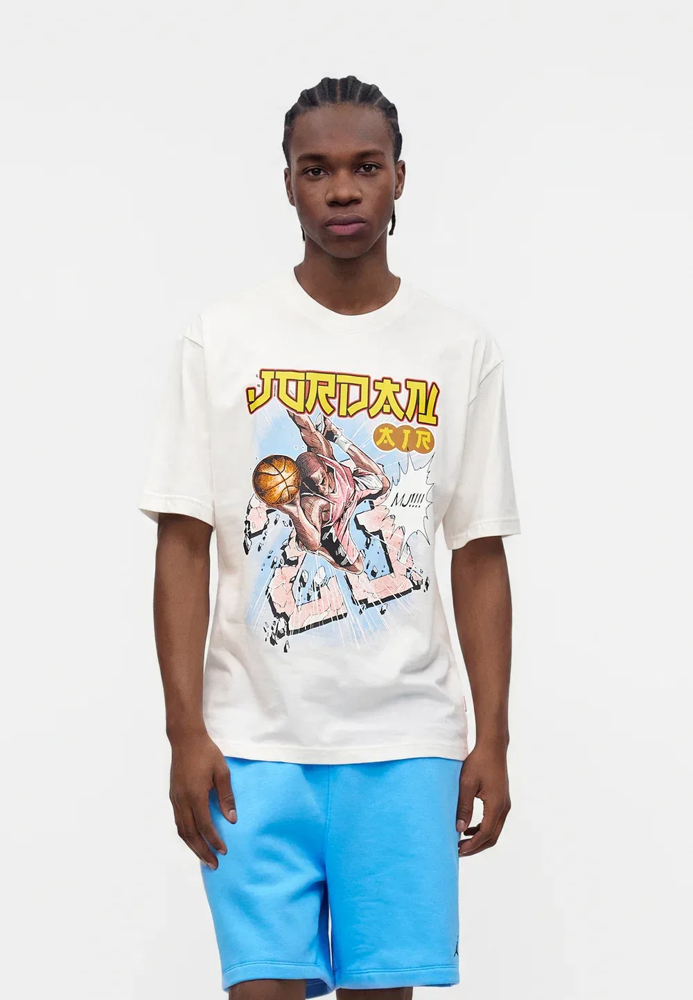 M j brk s anime 85 ss crew - print t-shirt Jordan, Sail