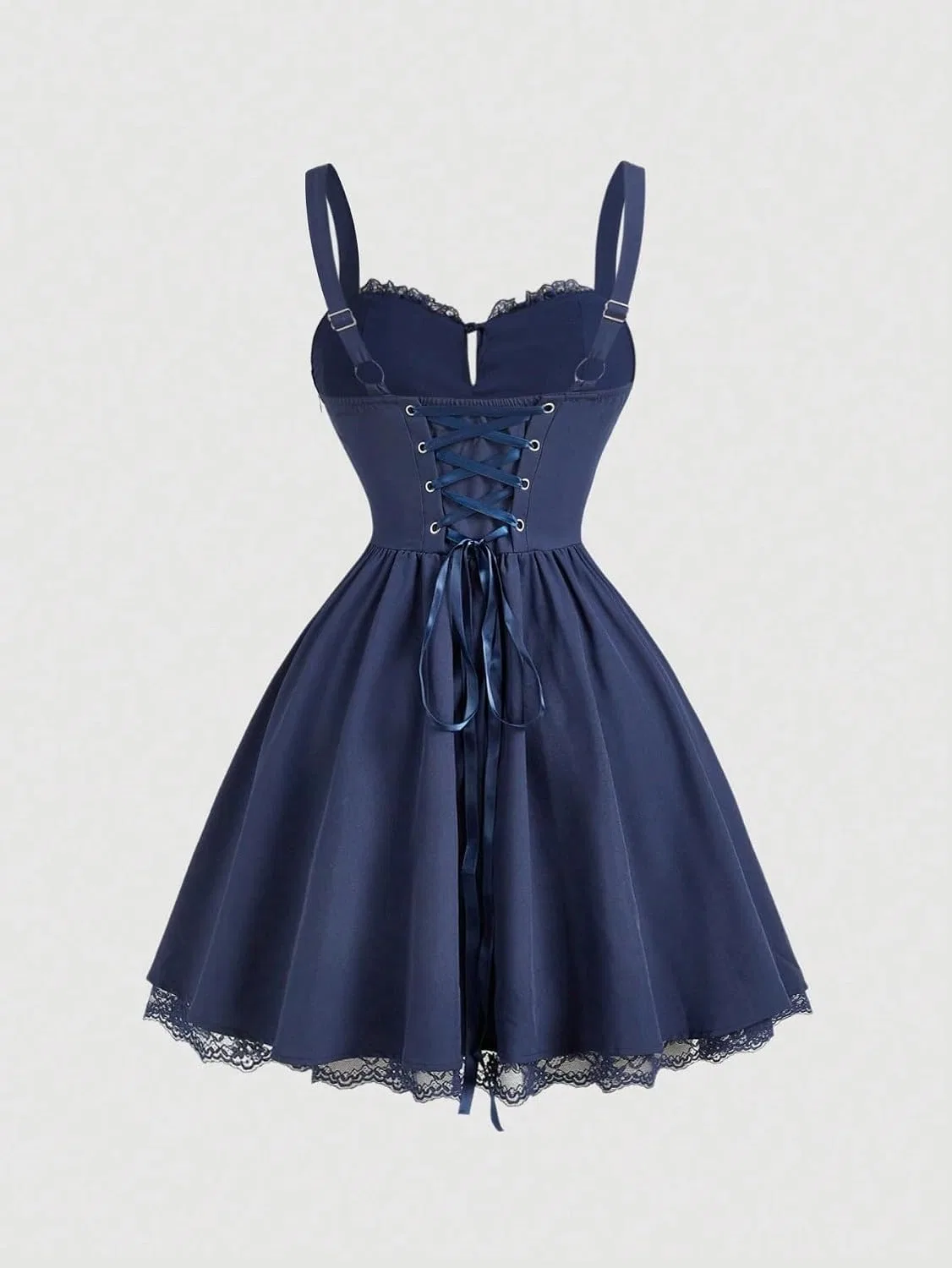 Женское повседневное платье-ками с рюшами и запахом Navy Blue — фото 3
