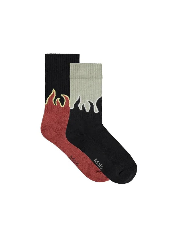 Носки высокие 2-pack Norman Molo rot/grau, серый