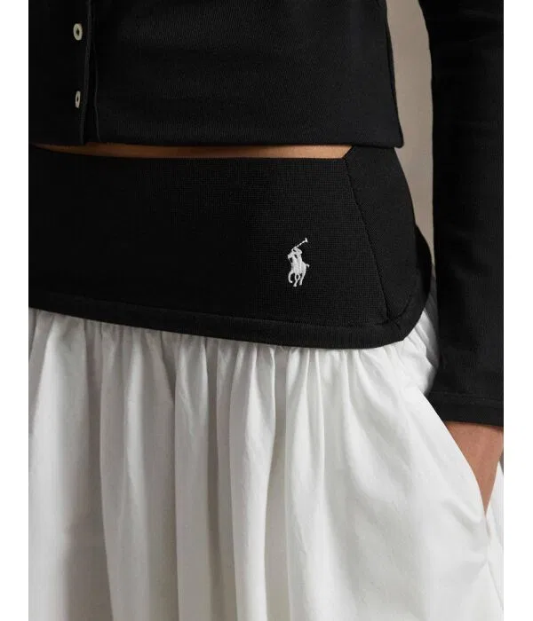Женская юбка-макси из хлопка Polo Ralph Lauren, белый — фото 4