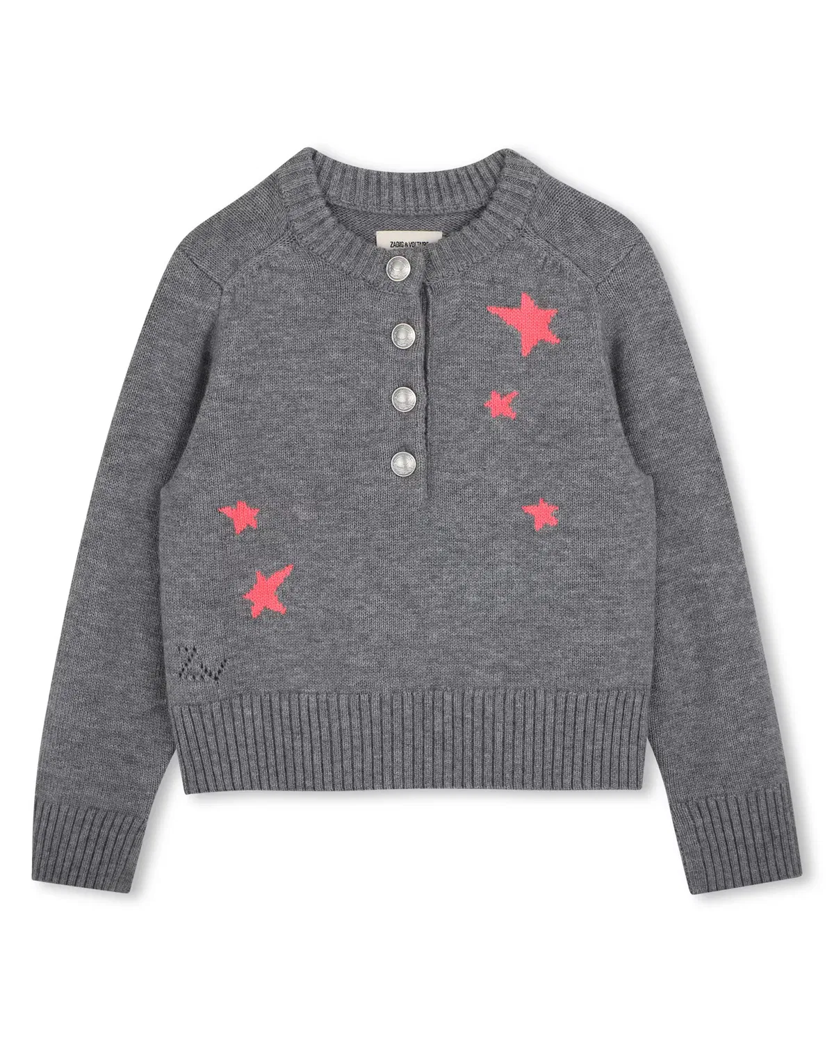 Детский джемпер для девочек с принтом Zadig & Voltaire, Gris Oscuro