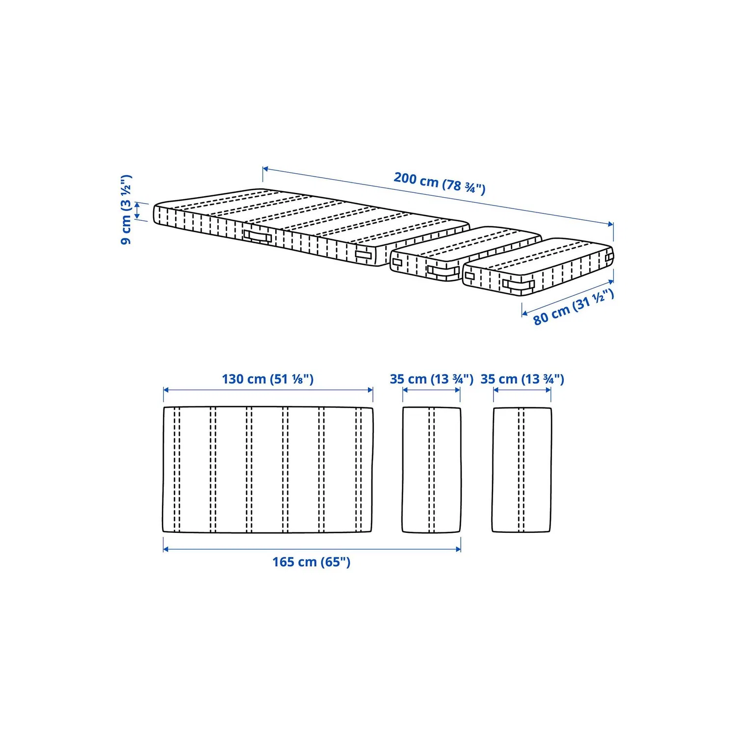 IKEA Nattsmyg Матрас для раздвижной кровати, 80x200 см, толщина 9 см — фото 4