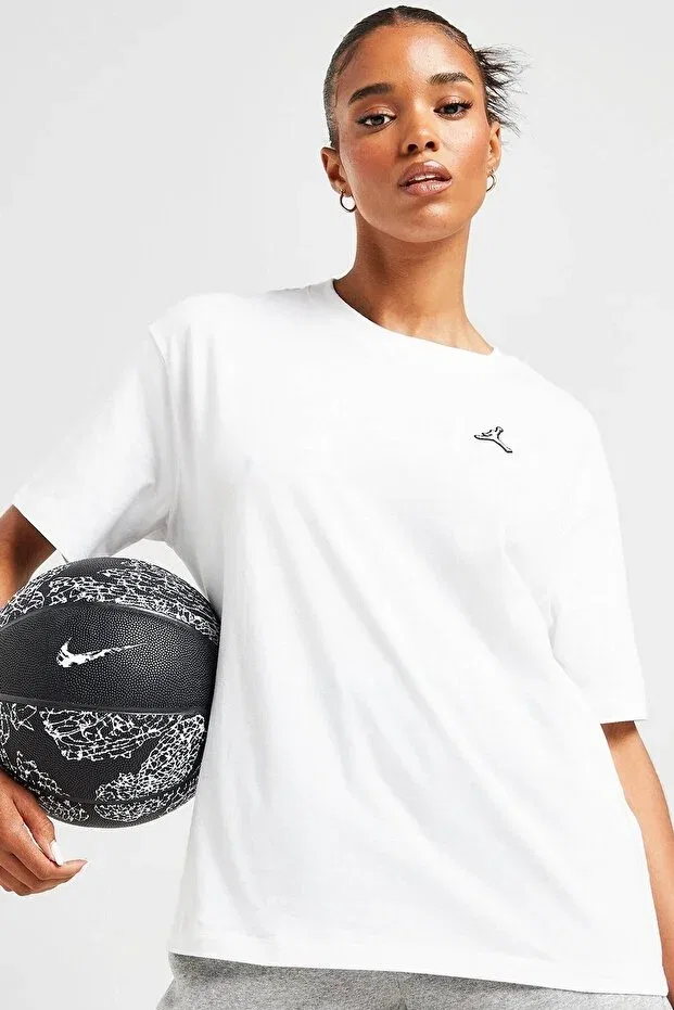 Женская футболка свободного кроя Nike, White — фото 4