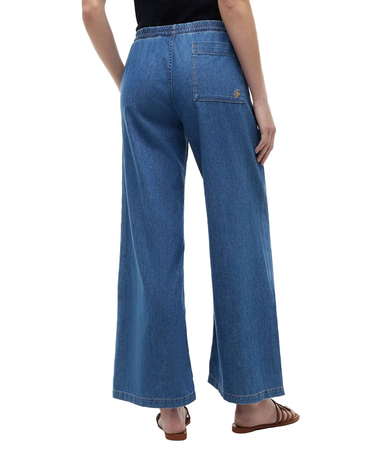 Женские широкие джинсы с эластичным поясом TOMMY HILFIGER, Indigo Blue — фото 3